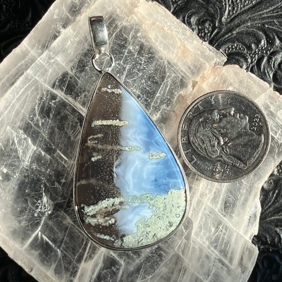 Mossy Blue Opal Crystal Stone Jewelry Pendant - Picture 7 of 8